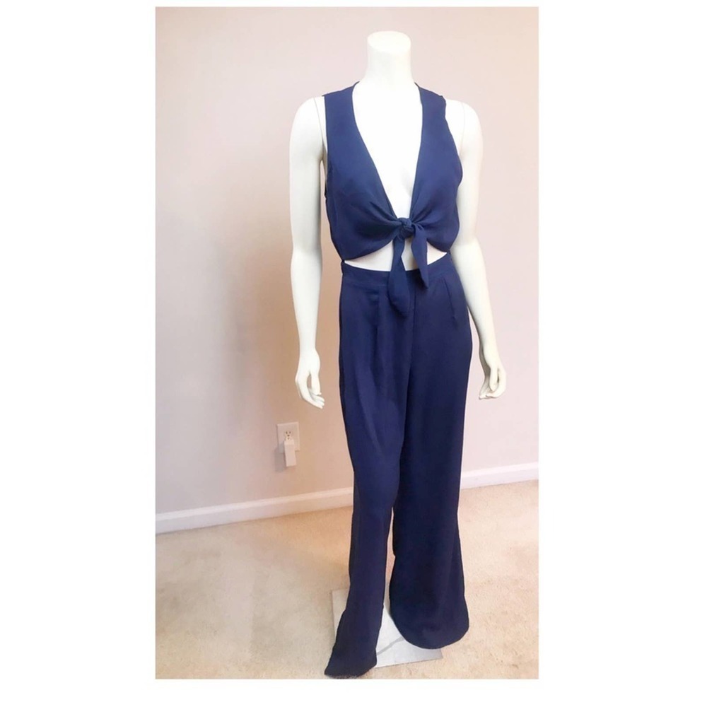 Show Me Your MuMu Navy Jumpsuit size small - Picture 3 of 5